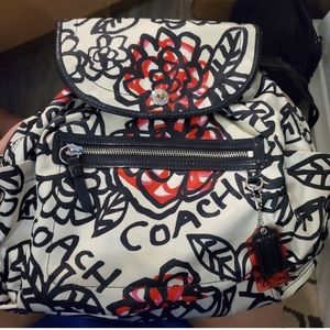 Coach Poppy Daisy Backpack graffiti